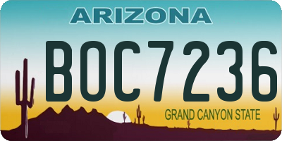 AZ license plate BOC7236