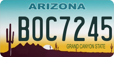 AZ license plate BOC7245