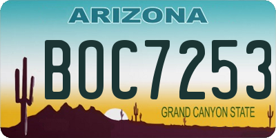 AZ license plate BOC7253