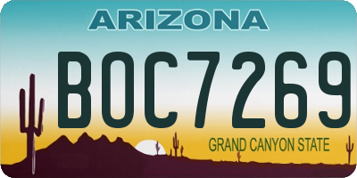AZ license plate BOC7269