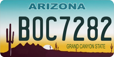 AZ license plate BOC7282