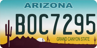AZ license plate BOC7295