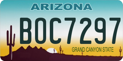 AZ license plate BOC7297