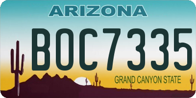 AZ license plate BOC7335