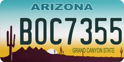 AZ license plate BOC7355