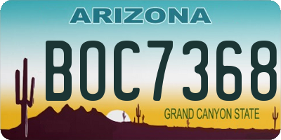 AZ license plate BOC7368