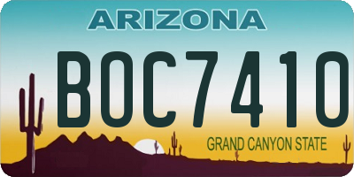 AZ license plate BOC7410