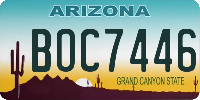 AZ license plate BOC7446