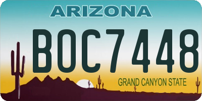 AZ license plate BOC7448