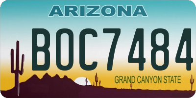 AZ license plate BOC7484