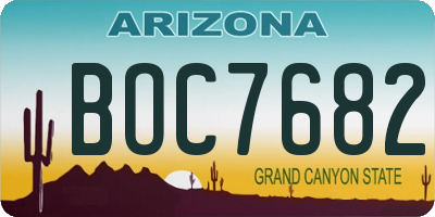 AZ license plate BOC7682