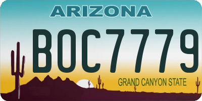 AZ license plate BOC7779