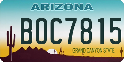 AZ license plate BOC7815