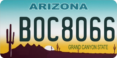 AZ license plate BOC8066