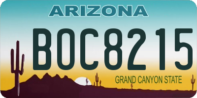 AZ license plate BOC8215