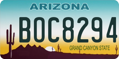 AZ license plate BOC8294