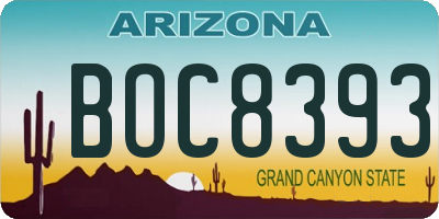 AZ license plate BOC8393