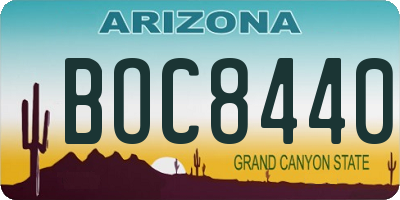 AZ license plate BOC8440