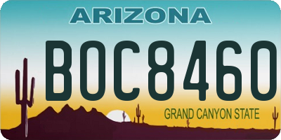 AZ license plate BOC8460