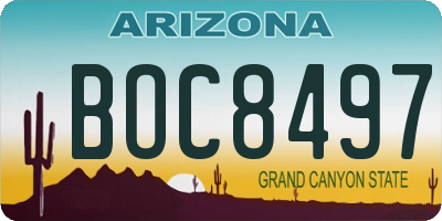 AZ license plate BOC8497