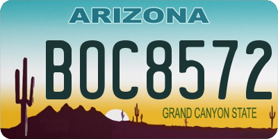 AZ license plate BOC8572