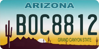 AZ license plate BOC8812