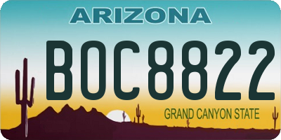 AZ license plate BOC8822