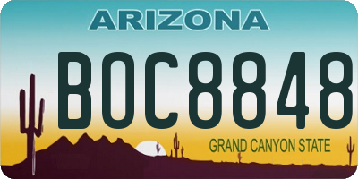 AZ license plate BOC8848