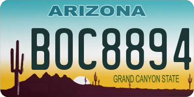 AZ license plate BOC8894