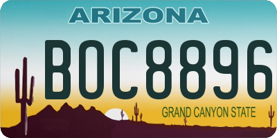 AZ license plate BOC8896