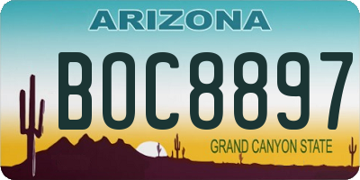 AZ license plate BOC8897