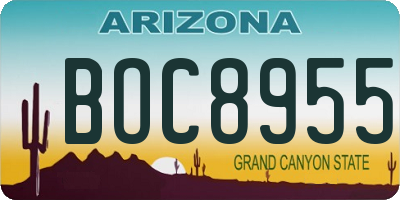 AZ license plate BOC8955