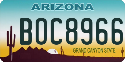 AZ license plate BOC8966