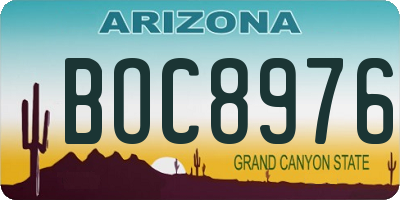 AZ license plate BOC8976