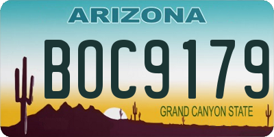 AZ license plate BOC9179