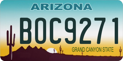 AZ license plate BOC9271