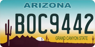 AZ license plate BOC9442