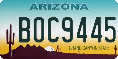 AZ license plate BOC9445