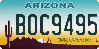 AZ license plate BOC9495