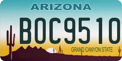 AZ license plate BOC9510