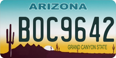AZ license plate BOC9642