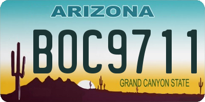 AZ license plate BOC9711