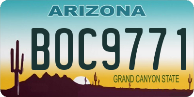 AZ license plate BOC9771