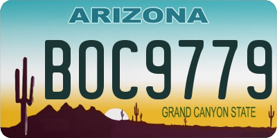 AZ license plate BOC9779