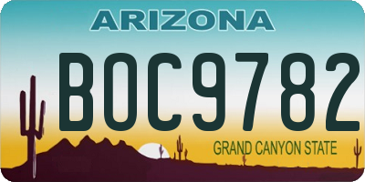 AZ license plate BOC9782