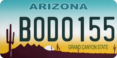 AZ license plate BOD0155