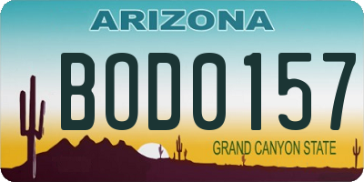 AZ license plate BOD0157