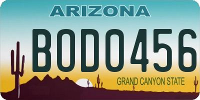 AZ license plate BOD0456