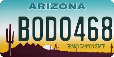 AZ license plate BOD0468