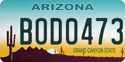 AZ license plate BOD0473